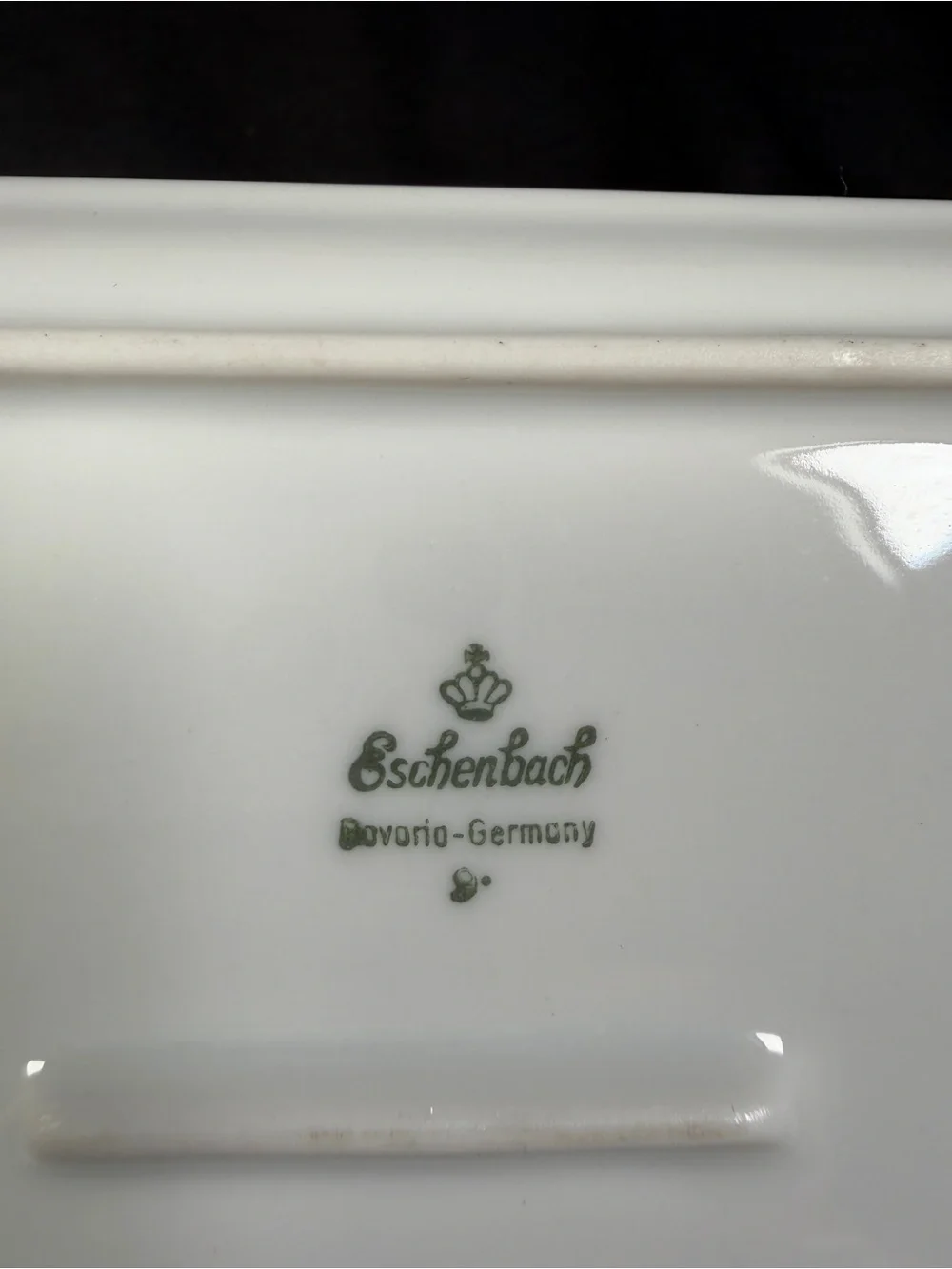 White Porcelain Serving Tray with Blue Fish Accent